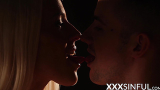 Sensual big tits bombshell rides big cock cowgirl style hard