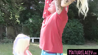 MatureLacey.com - GILF's threesome ends with a messy cumswap facial