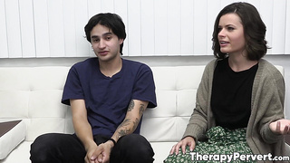 Stepsiblings Dharma Jones and Elias Cash have a threesome with MILF therapist Aaliyah Love