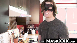 MaskXXX.com - Rebel hunk Jake's kitchen wanking it for that cumshot in solo