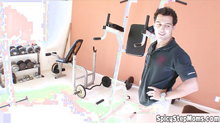 Busty stepmom having a day off with me