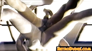 RetroDudes.com - Vintage homo takes a big load on hairy chest after sex