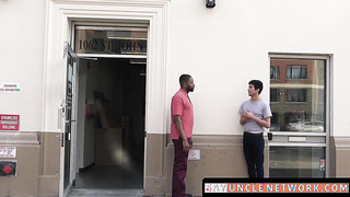 SayUncleNetwork.com - Twink's mouth services ebony cock before a raw interracial pounding