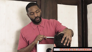 SayUncleNetwork.com - Twink's mouth services ebony cock before a raw interracial pounding