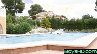 BoysHD.com - Two young men have amazing bareback sex after a fun pool day adventure
