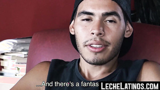 LecheLatinos.com - Latino twink sucks cock and gets fucked hard for cash in a kinky encounter