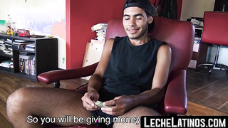 LecheLatinos.com - Latino twink sucks cock and gets fucked hard for cash in a kinky encounter