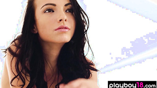 Innocently romantic beauty posing naked