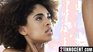 21Innocent.com - Ebony babe's curves and pussy slammed hard in passionate sex
