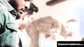 DisruptiveMovie.com - Farm hunks stretch BBC Dillon Diaz's virgin hole in a rough group fuck