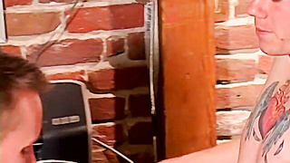 Attractive bum driller with sweet tattoos fucks his buddy