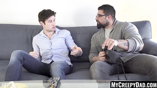 MyCreepyDad.com - Bearded daddy's deep, raw penetration of young jock after oral worship