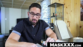 MaskXXX.com - Big cock professor Zack's solo masturbation at home in a wild scene