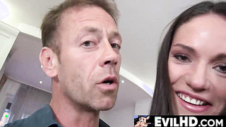 EvilHD.com - Nataly Gold's deepthroat action on his hard massive dick