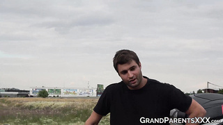 Naughty babe doggystyle fucked after blowjob for money