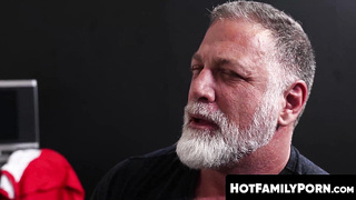 HotFamilyPorn.com - Blond gay banged hard by bearded jock stepdad in room