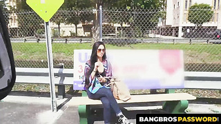 BangbrosPassword.com - Beautiful brunette with fine tits and ass gets a rough hard fuck