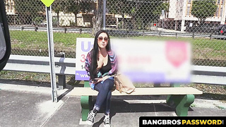 BangbrosPassword.com - Beautiful brunette with fine tits and ass gets a rough hard fuck