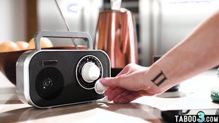 MILF preparing dinner on stepsons cock