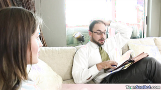 Extra small Renee seduces Pops for a fuck