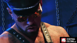 CentralFisting.com - Bound handsome submissive homosexual receives a mouth creampie