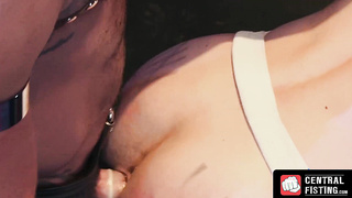 CentralFisting.com - Bound handsome submissive homosexual receives a mouth creampie