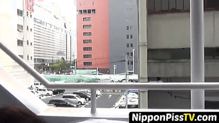 NipponPissTV.com - Distressed Japanese MILF urinating in high heels publicly