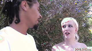 Busty blonde dp fucked by 3 black dudes
