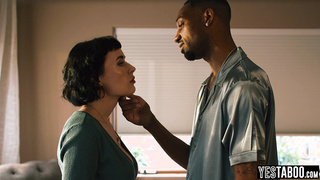 Petite MILF wife interracial threesome