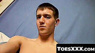 ToesXXX.com - Kinky gay twink's erotic cream application on his dick and feet fantasy
