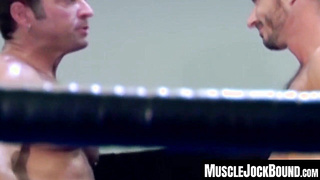 MuscleJockBound.com - Inked hunk choked and dominated in a rough BDSM match, defeated and helpless