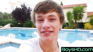 BoysHD.com - Pool day turns into twinks fucking doggy style from behind passionately
