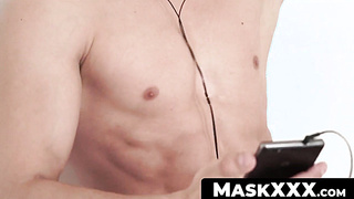 MaskXXX.com - Big dick striper Nick Vargas's jacking off the proper way solo
