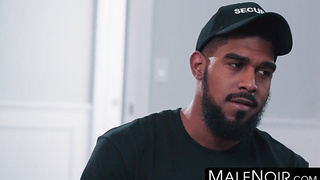 MaleNoir.com - Black security guard anally fucks his Asian customer hard and rough with BBC