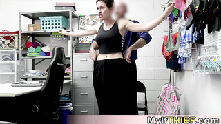 Short haired MILF shoplifter destroyed