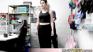 Short haired MILF shoplifter destroyed