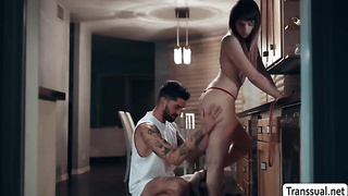 My handsome stepbro bang my asshole in kitchen