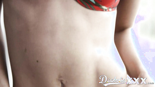 Stud Oliver Davis allured with how sexy and inviting this petite blonde girl