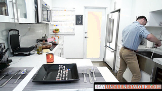 SayUncleNetwork.com - Stepbro sucked off and ridden hard by his brother in the kitchen
