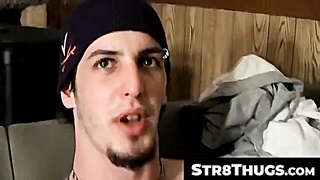 Str8Thugs.com - Straight thug Axel strums his cock while playing with his guitar