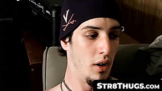 Str8Thugs.com - Straight thug Axel strums his cock while playing with his guitar
