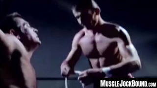 MuscleJockBound.com - Rough threesome with choking and domination for a submissive man seeking pleasure