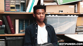BoyPunish.com - Cute ebony thief's bareback fucking by a big-dicked security guy in a hot, intense scene