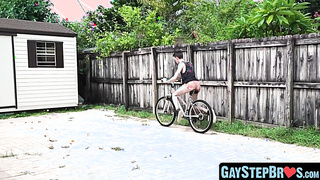 GayStepBros.com - Outdoor raw fucking leaves young stepbro drenched in warm cum