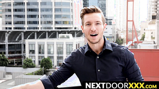 NextDoorXXX.com - Jock's precum drips as he strokes his big boner solo