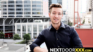NextDoorXXX.com - Jock's precum drips as he strokes his big boner solo