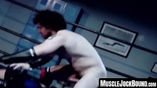 MuscleJockBound.com - Wrestler's dominance over lover with his massive cock in an intense BDSM scene