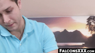 FalconsXXX.com - Sexy ass hunk gets raw fucked and his cock blown in a hotel room
