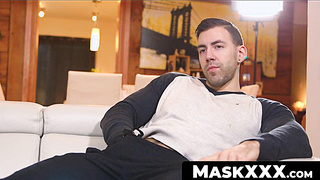 MaskXXX.com - Handsome muscular stud's big thick cock jerking off solo fun