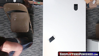 ShopliftersPunished.com - Hairy cunt teen Avi Love takes hard anal pounding from mall cop cock deep